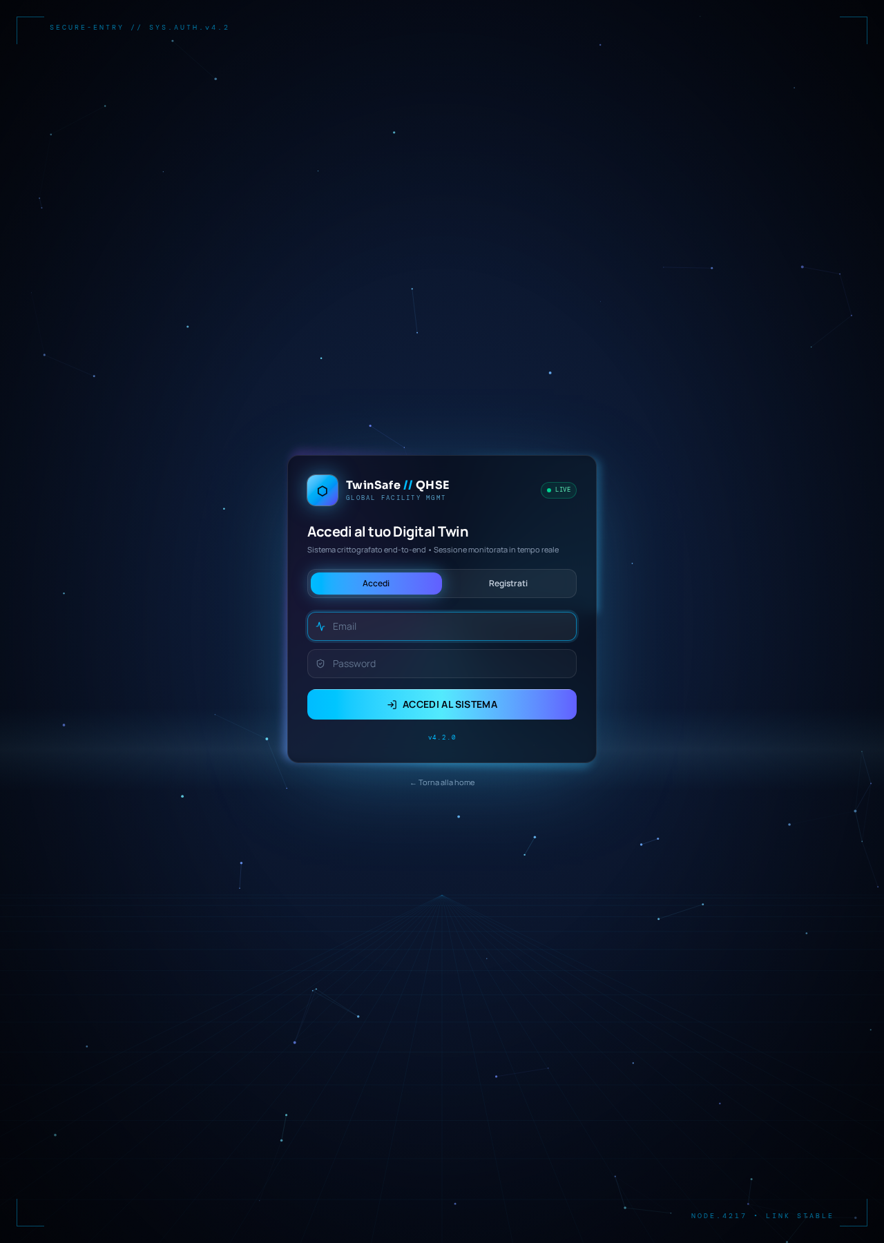 QHSE Twin Manager — Accesso al digital twin
